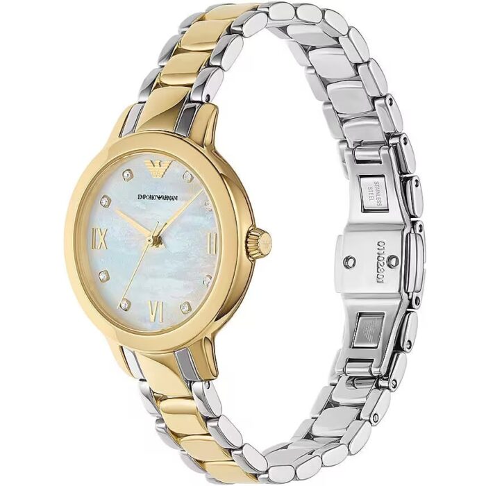 Emporio Armani Mia Quartz Mother of Pearl Dial Two Tone Steel Strap Watch For Women - AR11524 - Image 7